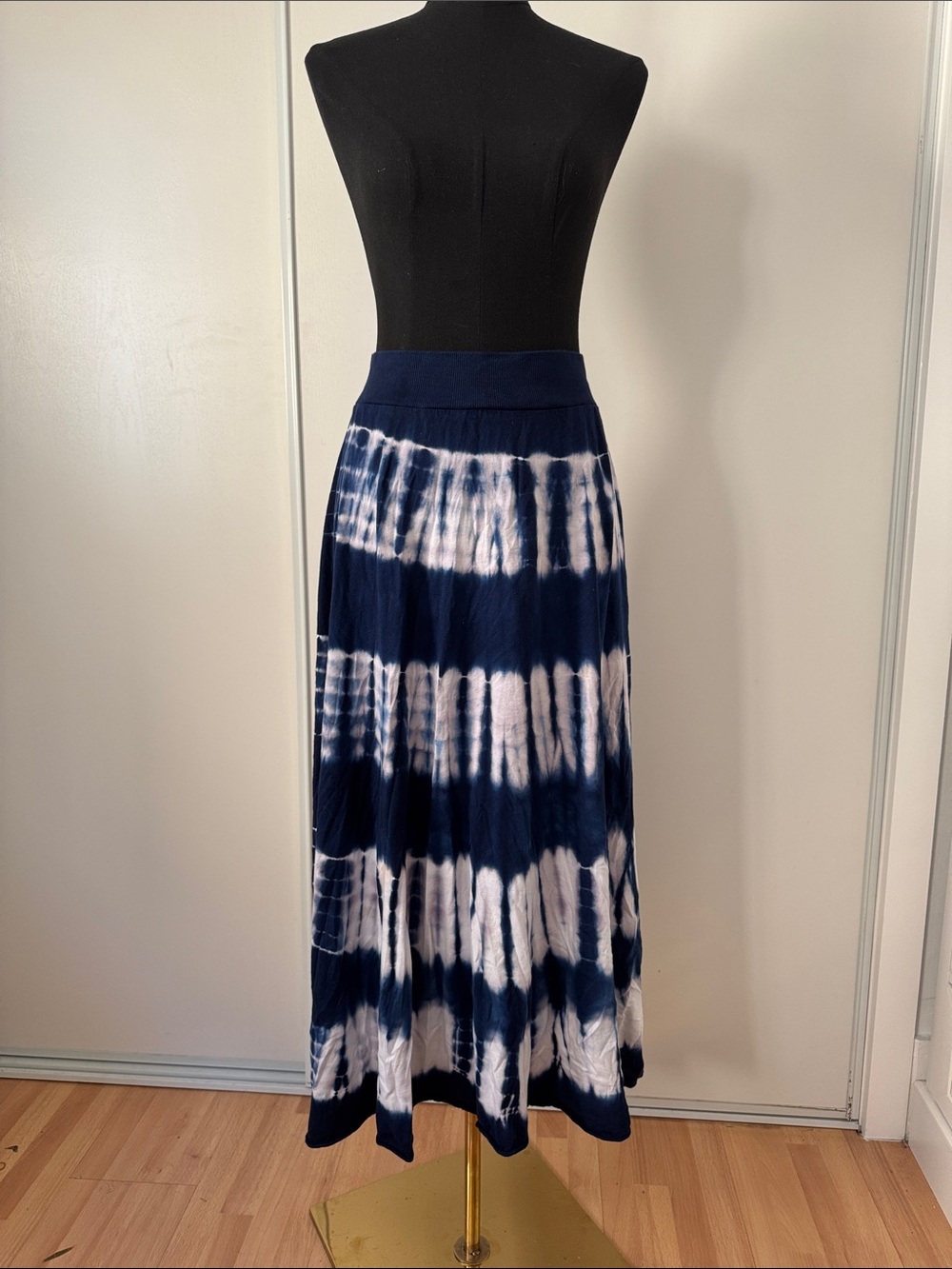 Tryst Navy and White Tie-Dye Maxi Skirt/Dress